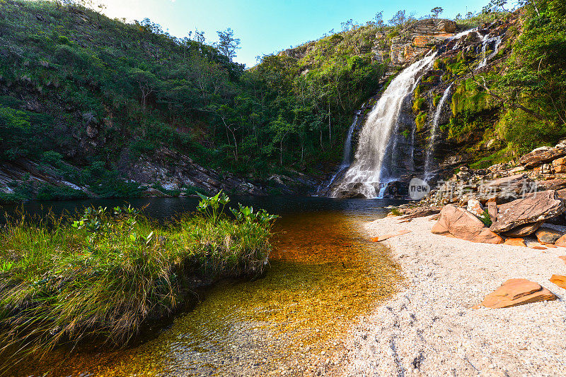 Beautiful Serra Morena waterfall in the Serra do Cipó